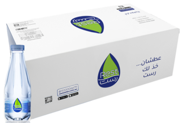 مياه رست 330 مل 40 عبوة عروض توصيل منازل مدارس مساجد - Rest Water 330ml 40 Bottles Delivery Offers