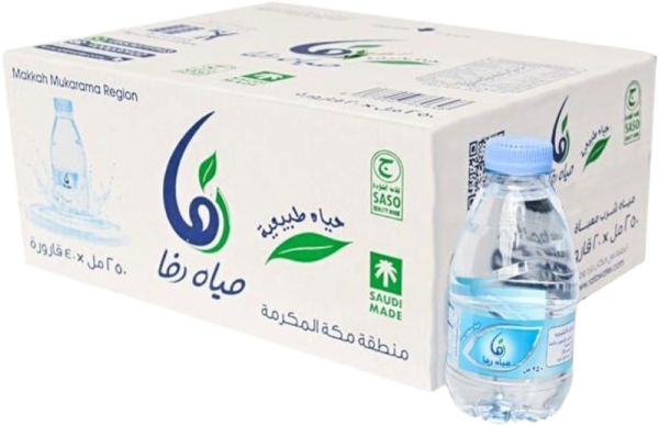 مياه رفا - نقاء الطبيعة في كل قطرة - Rafa Water: Pure Hydration توصيل مياه رفا كراتين وشدات للمنازل والمساجد في ابها والخميس - Rafa Water delivery